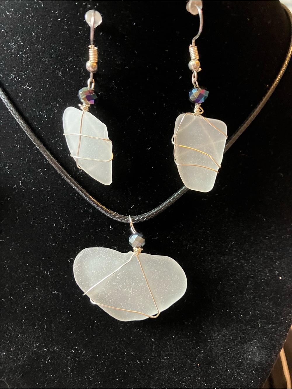 #119 handmade seaglass necklace set